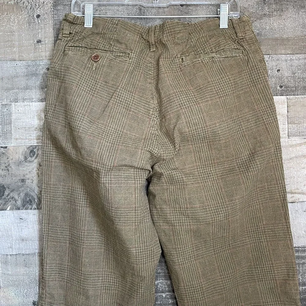 American Eagle Outfitters AE Khaki‎ Chino Pants Mens Size 33 x 32 Brown Plaid